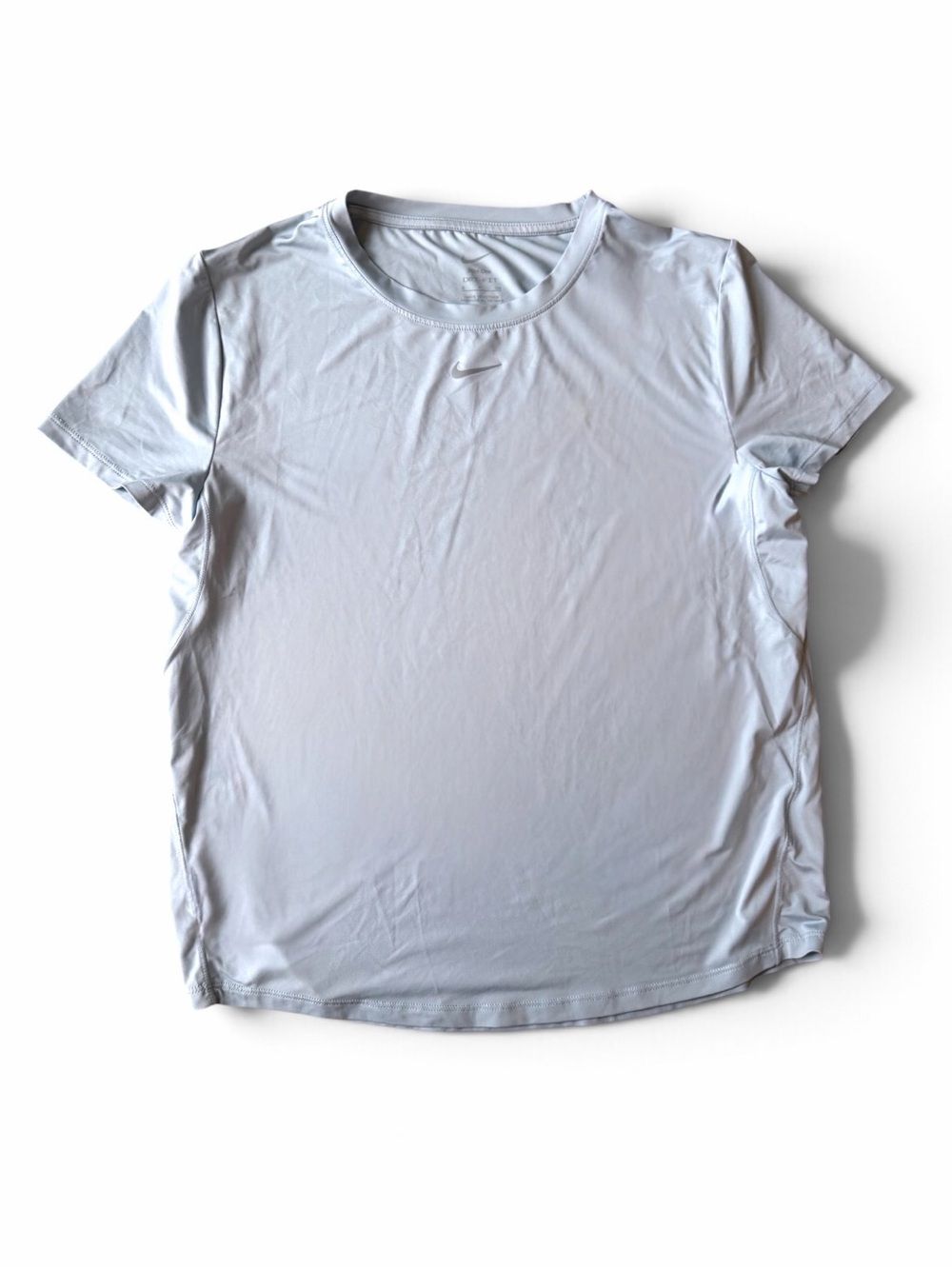 Nike One Dri-Fit Light Blue Gray Short Sleeve Dri-FIT Crew T-Shirt  Small